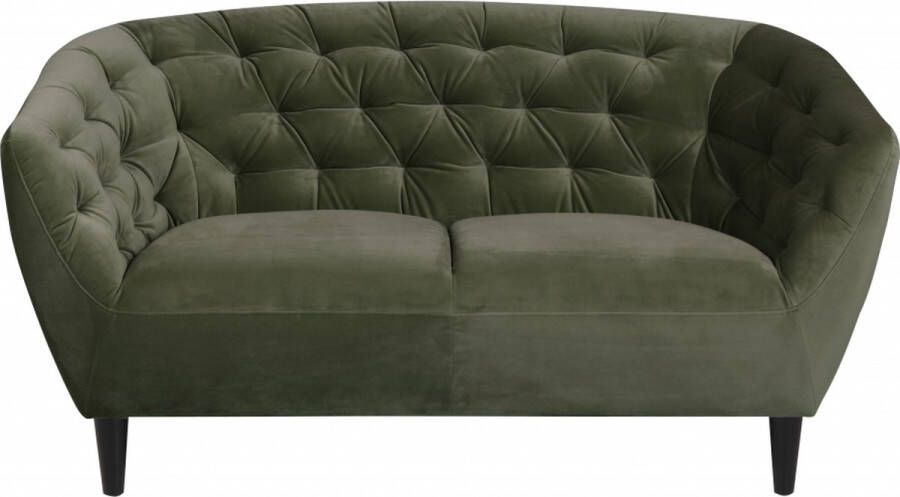 Woonexpress 2 Zitsbank Akersloot Groen Velvet 78x150x84cm (hxbxd) Geen Hoek