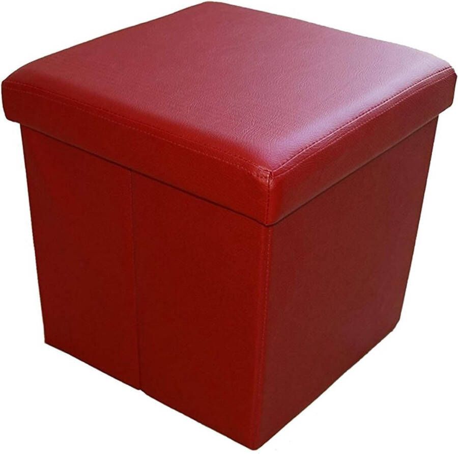 Zitbank zitkruk bewaarbox met opbergruimte opvouwbaar belastbaar tot 300 kg kunstleer 38 x 38 x 38 cm