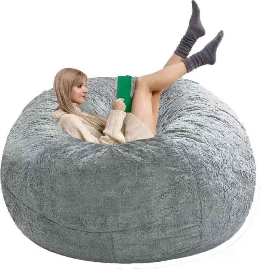 Zitzak Bean Bag XL-zitzak Fatboy zacht behaaglijk zitzak stoelovertrek voor volwassenen (zonder vulling) wasbaar 130 x 61 cm lichtgrijs