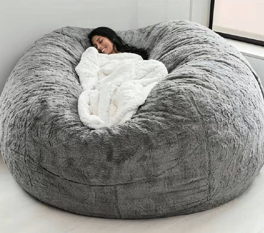 Zitzak Bean Bag XXL-zitzak Fatboy zacht behaaglijk zitzak stoelovertrek voor volwassenen (zonder vulling) wasbaar 150 x 75 cm lichtgrijs