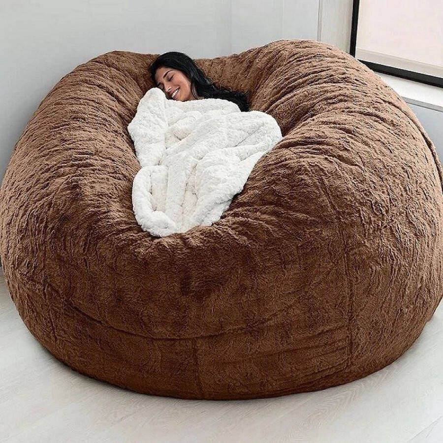 Zitzak Bean Bag XXL-zitzak Fatboy zacht behaaglijk zitzak stoelovertrek voor volwassenen (zonder vulling) wasbaar 150 x 75 cm donkerbruin