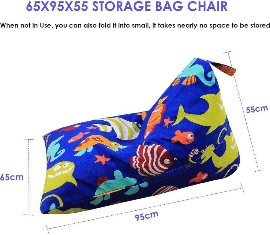 Zitzak Knuffeldier Opslag Kinderspeelgoed Organizer met handvat Premium stoel voor kinderen en volwassenen Comfortabele ligstoel