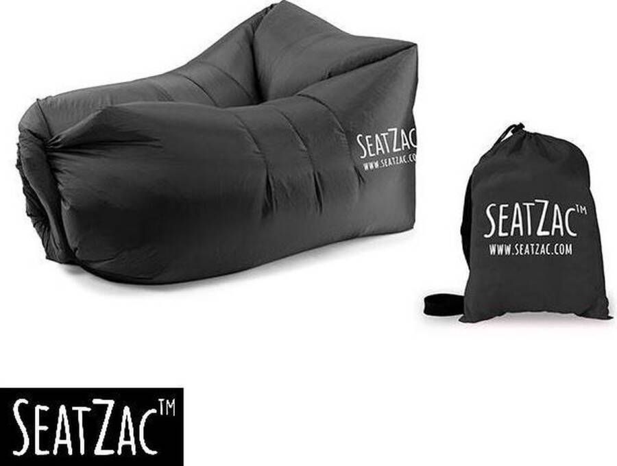 Zitzak- Seatzac Zwart Classic Black 110 x 80 x 70 cm Vulbaar met lucht Camping Strand Tuin