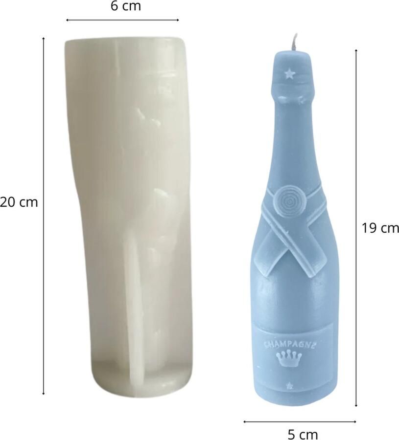 ZoeZo Kaarsmal Champagne Fles Kaars mallen Siliconen mal Champagne Zelf kaarsen maken Gips & epoxy gieten Zeep maken
