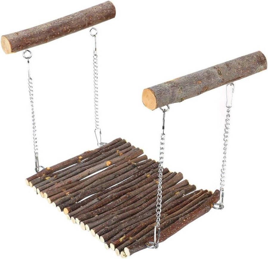 Zomer Hangmat Houten Opknoping Brug Hamster Schommel Kleine Dieren Kooi Staande Bar Speelgoed voor Konijn Hamster Chinchilla