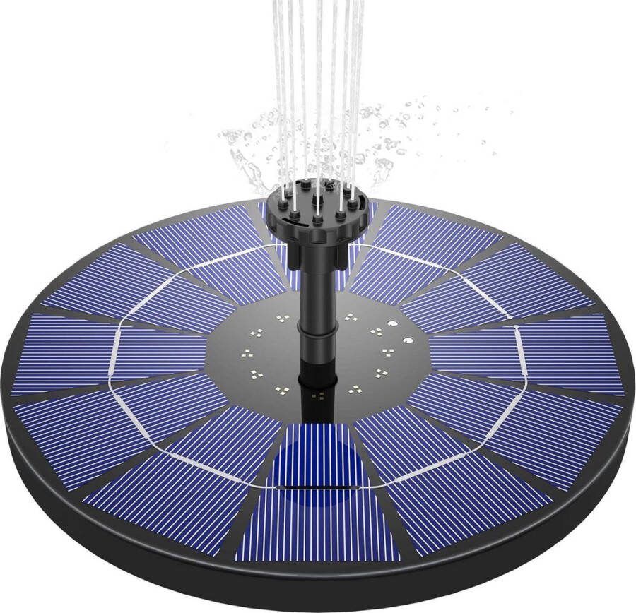 Zonnefontein 3.5W met 1500mAh-batterij en 4 Sproeiers Zonne-waterfontein Voor Buiten Vogelzwembad Tuindecoratie Solar Fontein