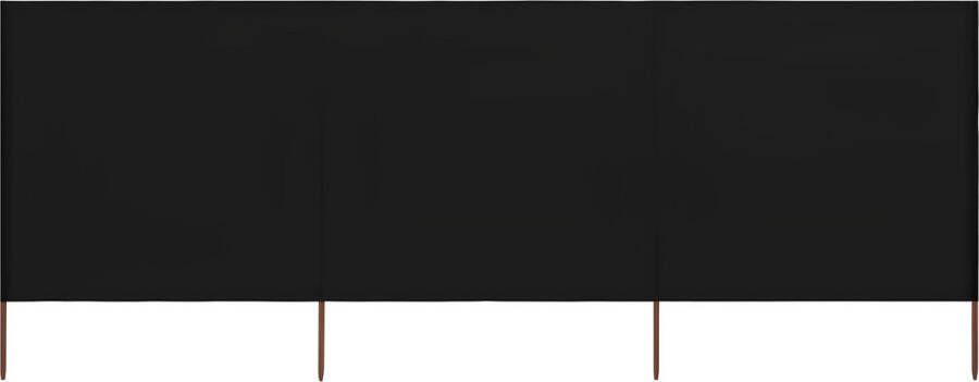 Zonnescherm 3-panelen 400x120 cm stof zwart