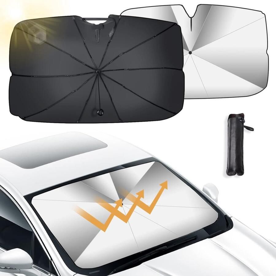 Zonnescherm auto voorruit zonnescherm uv-bescherming opvouwbare bescherming met autozonneklep UV-blokkering 73 x 130 cm