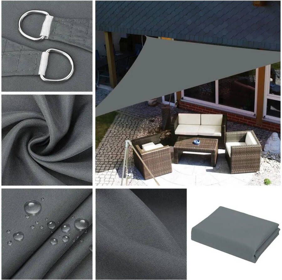 Zonnescherm Zonnedoek 3x3x3m Gecoat Polyester Waterbestendig Inclusief Haken aan Uiteindes Groen