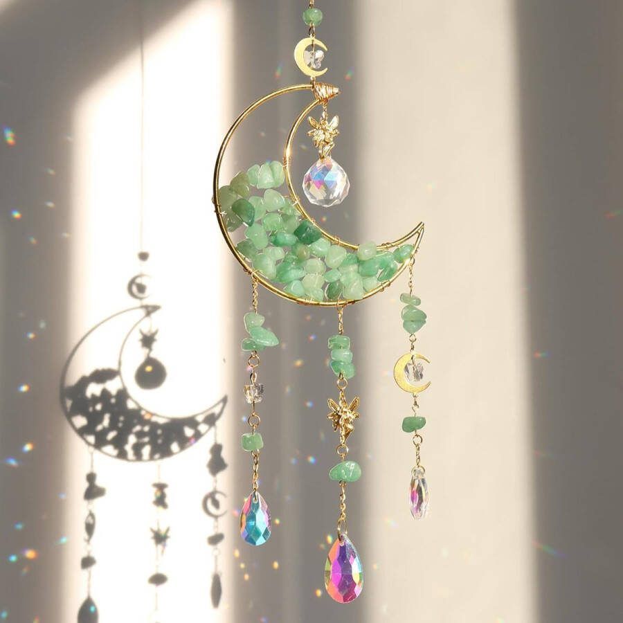 Zonnevanger kristallen raam maan kristal hanger decoratie raamdecoratie hangend kristallen zonnevanger regenboog kristallen hanger tuindecoratie voor thuis