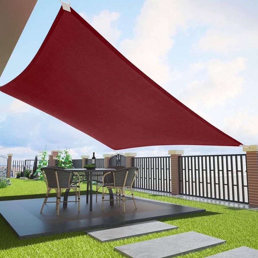 Zonnezeil zonwering tuin balkon en terras 3 x 4 m rechthoekig 95% UV-blokkering dichtheid 185 g m² koel houden voor patio tuin pergola achtertuin buiteninstallatie terracottakleur