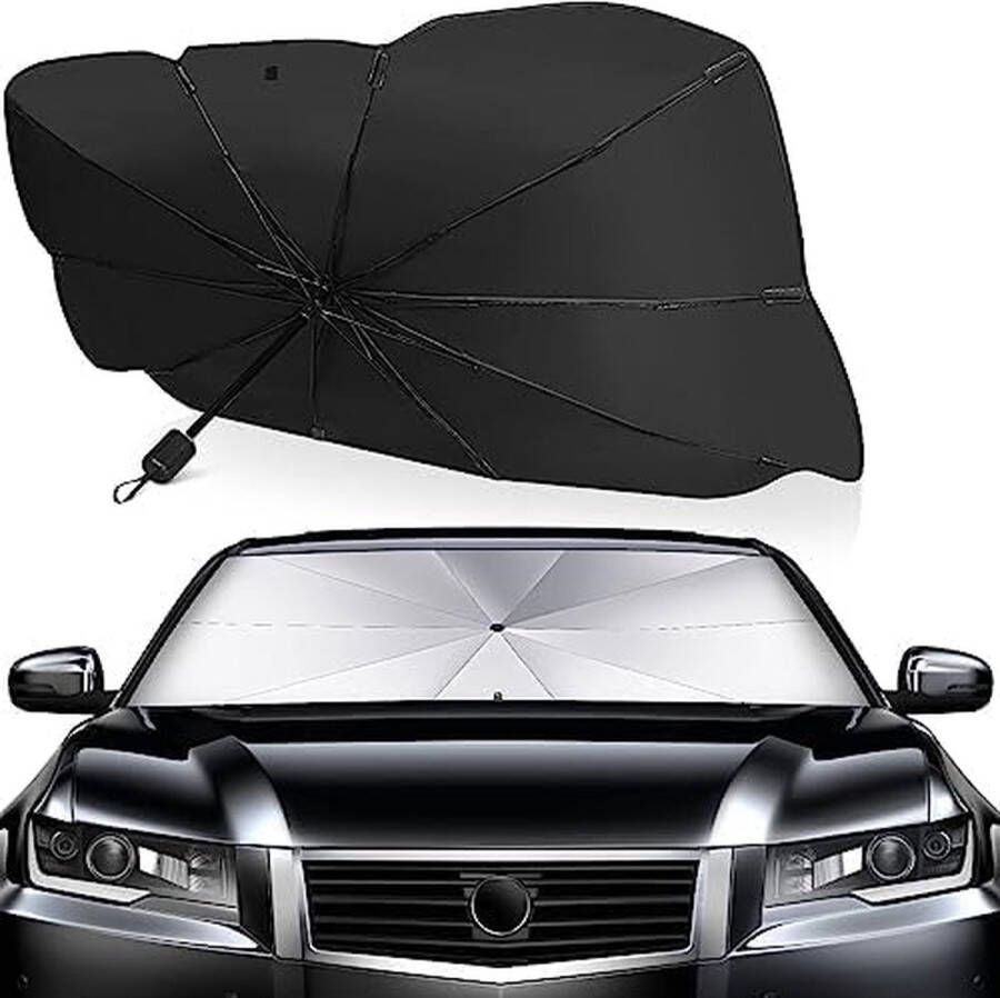 Zonwering voorruit indoor auto 125x65cm parasol UV-bescherming UPF 50 voorruit zonnescherm auto hittebescherming zonneklep voorruit maat-M