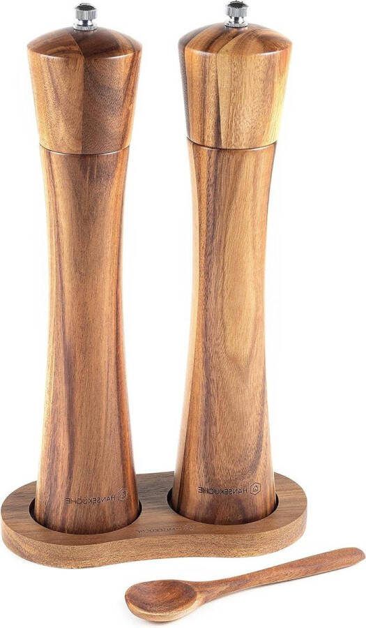 Zout- en pepermolen (25 cm) met keramisch maalwerk kruidenmolen voor peper en zout set van 2 molen