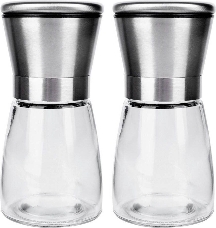 Zout- en Pepermolen Glas 2 stuks Peper- en Zoutmolen Kruidenmolen Zout en Peper Molen