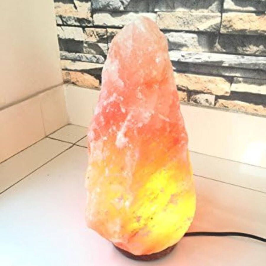 Zoutlamp Himalayazout Zoutlamp Nachtlampje Himalaya Zoutlamp Zoutsteen Lamp Roze oranje 8-12 kg 27-33cm