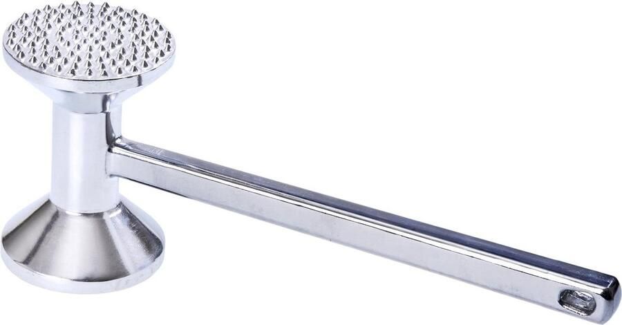 Zwaar aluminium vleeshamer dubbelzijdig met glad en genopt oppervlak 28 cm