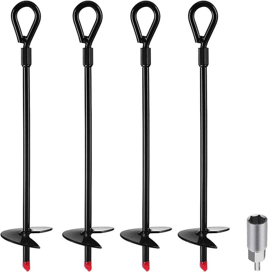 Zware Aarde Ankers 18 Inch Spiraal Grondankers voor Onkruiddoek en Schutting met Adapter 14mm
