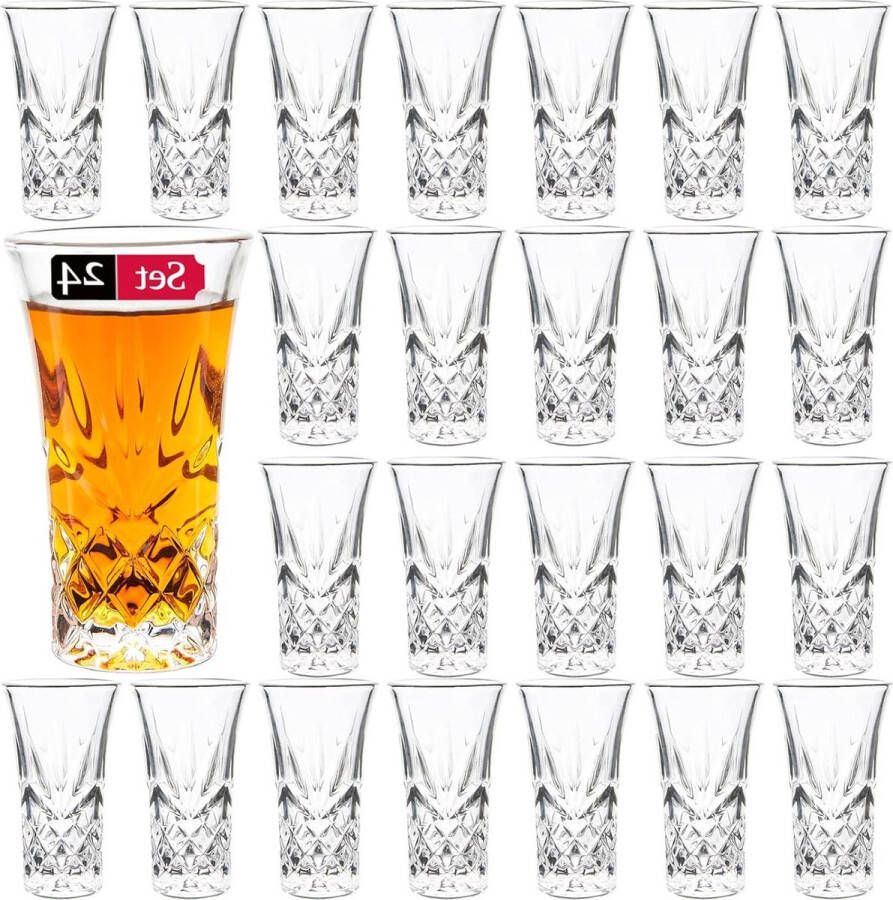 Zware bodem Tequila-glazen borrelglas 57 ml 24 stuks