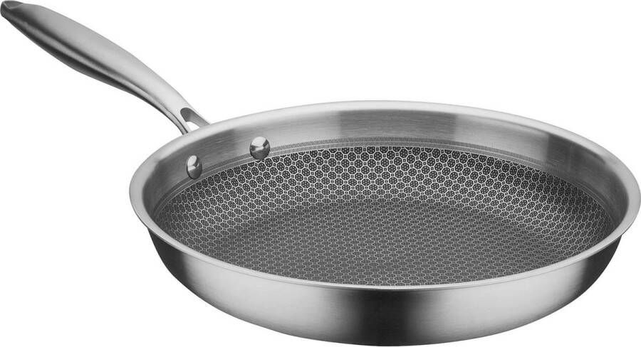 Zwart Braadpan met Honingraatstructuur Diameter 28 cm Inoxxa