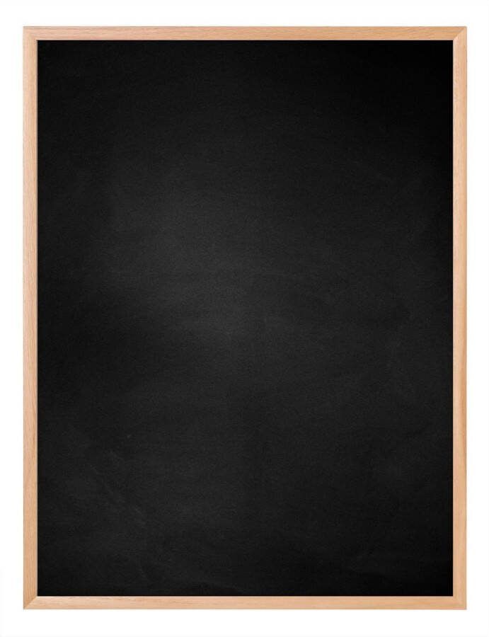 Zwart Krijtbord met Aluminium Lijst Beuken 51 x 51 cm Lijstbreedte: 10 mm Houtlook