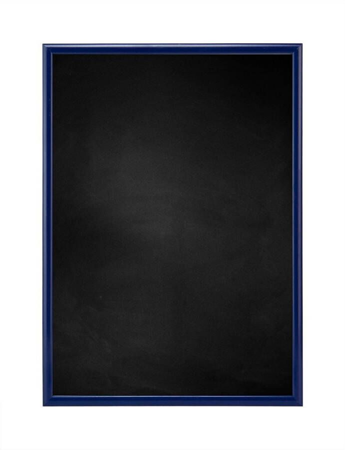 Zwart Krijtbord met Aluminium Lijst Blauw 31 x 41 cm Lijstbreedte: 10 mm Vlak