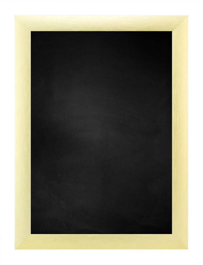 Zwart Krijtbord met Aluminium Lijst Goud 35 x 45 cm Lijstbreedte: 23 mm Breed