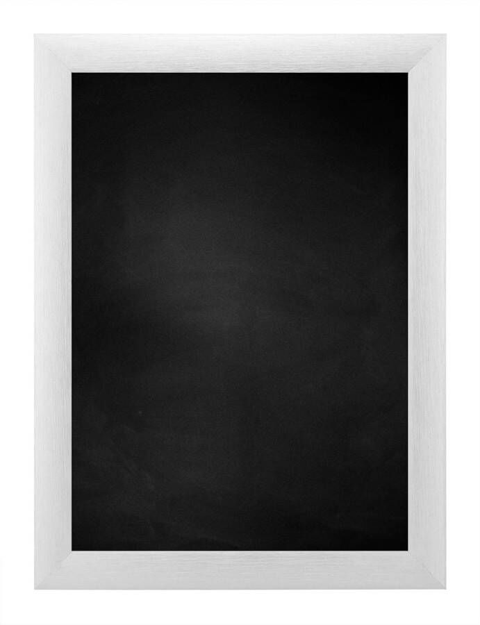 Zwart Krijtbord met Aluminium Lijst Zilver 35 x 45 cm Lijstbreedte: 23 mm Breed