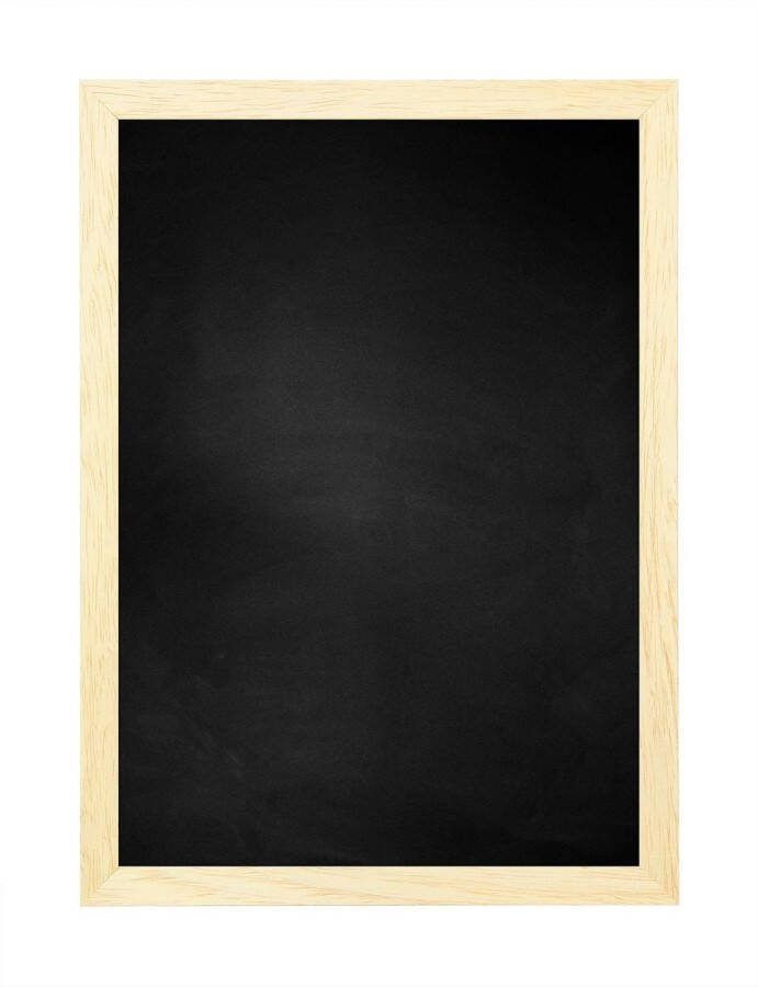 Zwart Krijtbord met Houten Lijst Blank Ongelakt 32 x 42 cm Lijstbreedte: 15 mm Vlak