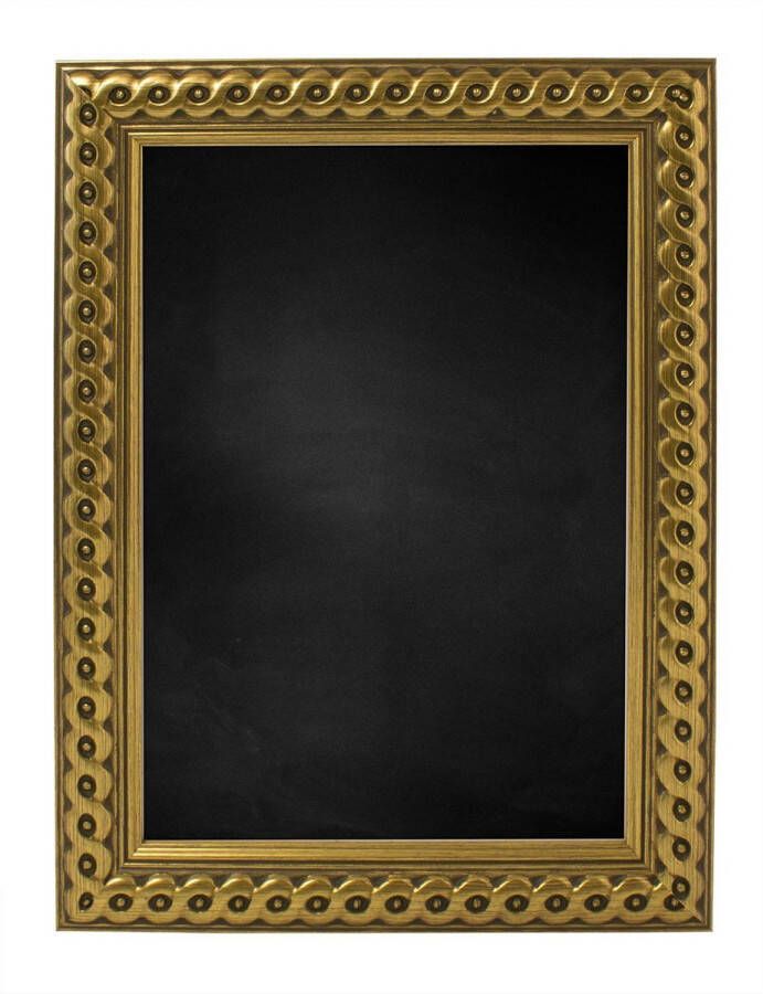 Zwart Krijtbord met Houten Lijst Goud 56 x 56 cm Lijstbreedte: 30 mm Gevlochten