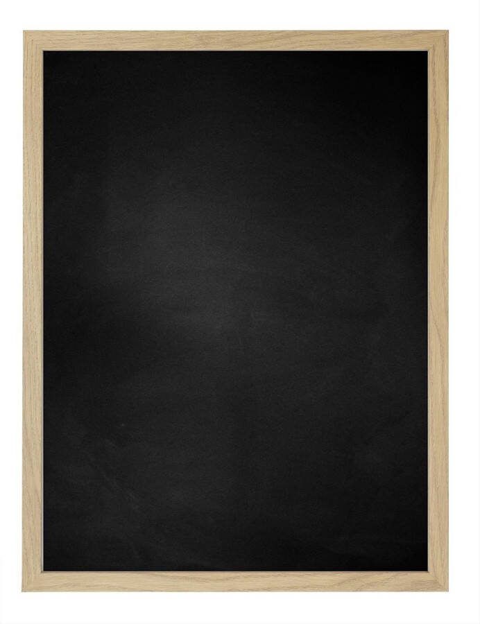 Zwart Krijtbord met Houten Lijst Natuur Eik 42 x 62 cm Lijstbreedte: 15 mm Vlak
