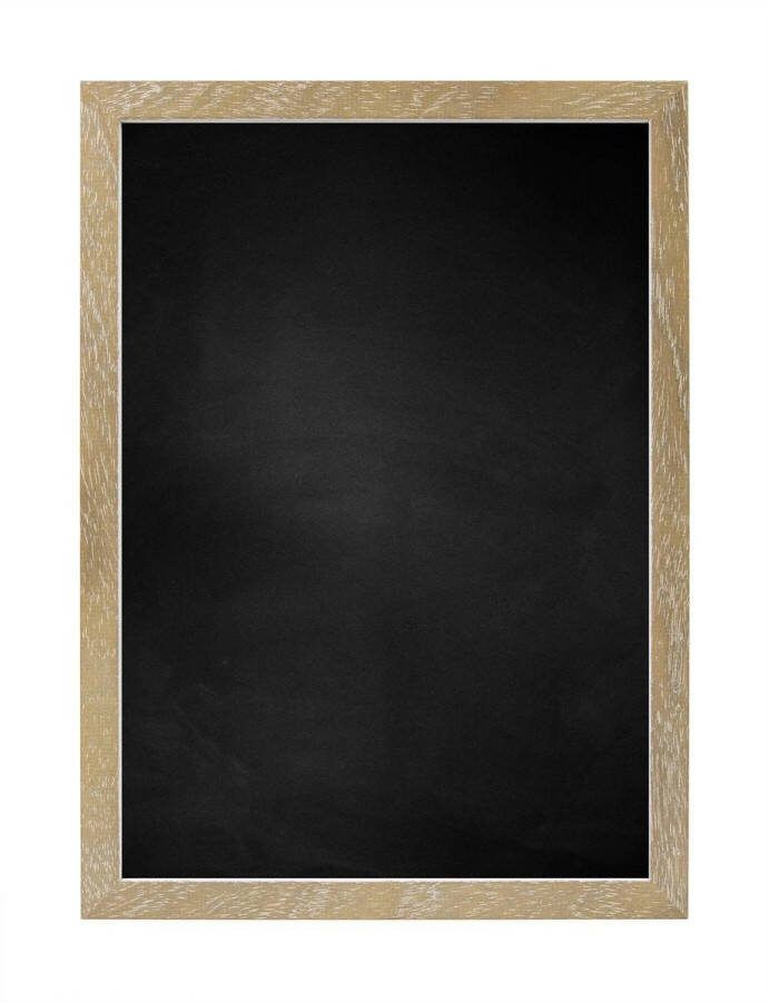 Zwart Krijtbord met Houten Lijst Vergrijsd 52 x 52 cm Lijstbreedte: 15 mm Vlak