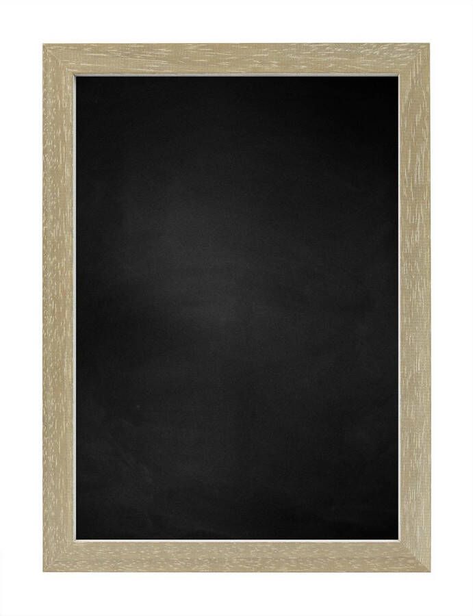 Zwart Krijtbord met Houten Lijst Vergrijsd 53 x 73 cm Lijstbreedte: 20 mm Vlak