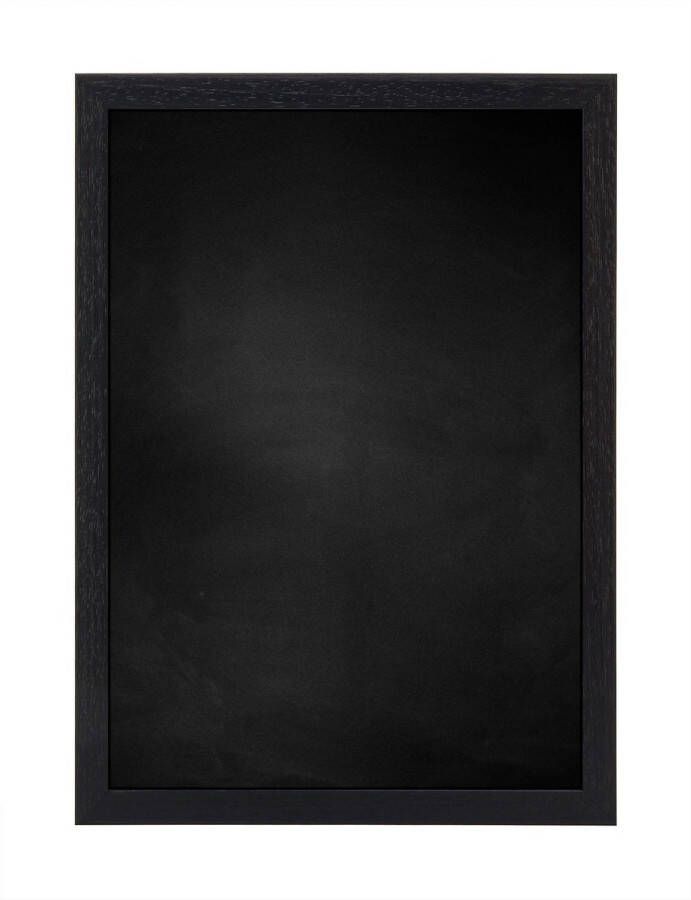 Zwart Krijtbord met Houten Lijst Zwart 72 x 102 cm Lijstbreedte: 15 mm Vlak