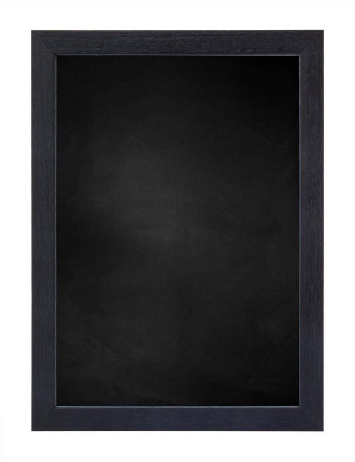 Zwart Krijtbord met Houten Lijst Zwart Ingewassen 73 x 103 cm Lijstbreedte: 20 mm Vlak