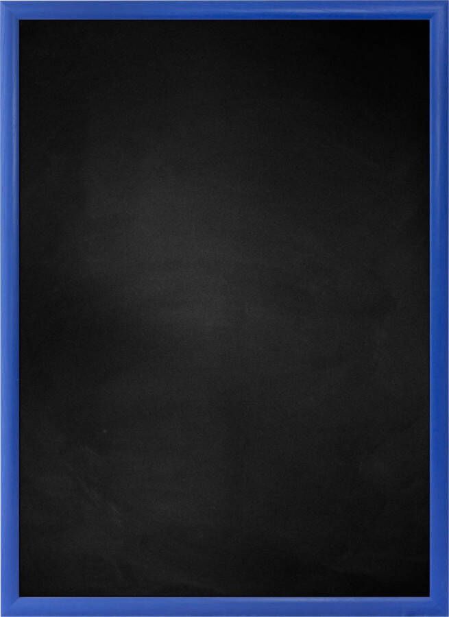 Zwart Krijtbord met Polystyrene Lijst Blauw 54 x 54 cm Lijstbreedte: 20 mm Dun