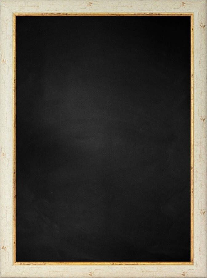 Zwart Krijtbord met Polystyrene Lijst Creme Wit Goud 39 x 49 cm Lijstbreedte: 45 mm Tweekleurig
