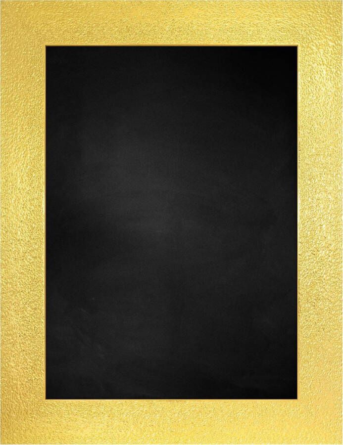 Zwart Krijtbord met Polystyrene Lijst Goud 56 x 76 cm Lijstbreedte: 80 mm Structuur