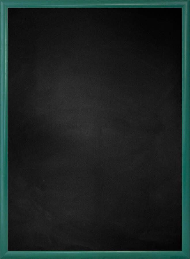 Zwart Krijtbord met Polystyrene Lijst Groen 34 x 44 cm Lijstbreedte: 20 mm Dun