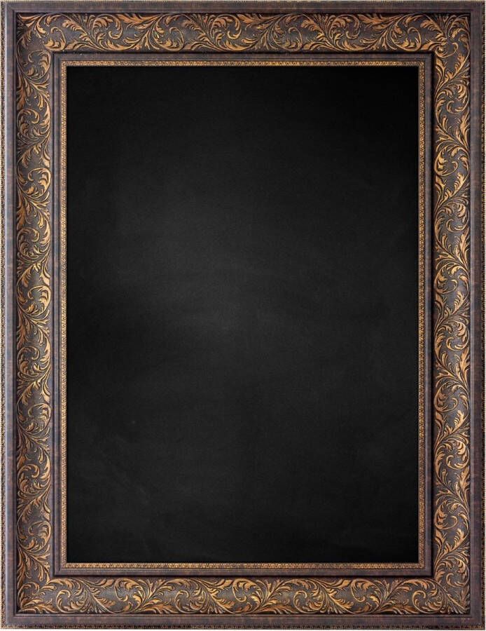 Zwart Krijtbord met Polystyrene Lijst Oud Brons 48 x 58 cm Lijstbreedte: 90 mm Barok