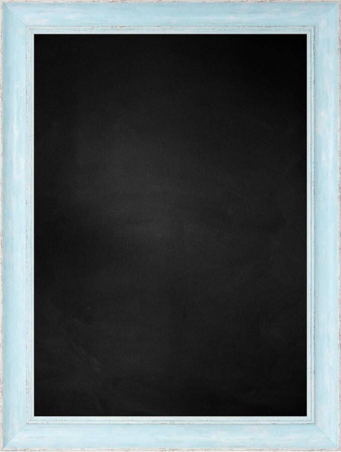 Zwart Krijtbord met Polystyrene Lijst Pastel Blauw 41 x 51 cm Lijstbreedte: 55 mm Diep