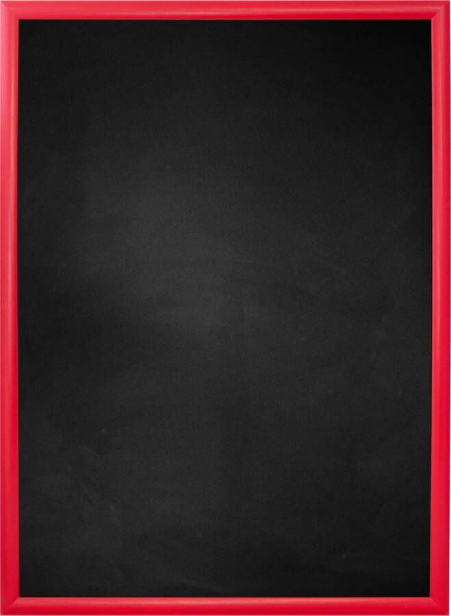 Zwart Krijtbord met Polystyrene Lijst Rood 44 x 64 cm Lijstbreedte: 20 mm Dun