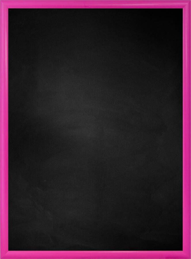 Zwart Krijtbord met Polystyrene Lijst Roze 34 x 44 cm Lijstbreedte: 20 mm Dun