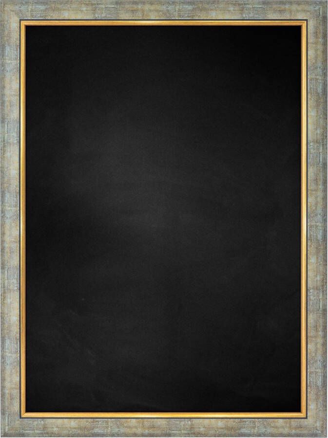 Zwart Krijtbord met Polystyrene Lijst Zilver Goud 49 x 69 cm Lijstbreedte: 45 mm Tweekleurig