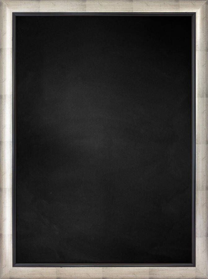 Zwart Krijtbord met Polystyrene Lijst Zilver Zwart 39 x 49 cm Lijstbreedte: 45 mm Tweekleurig