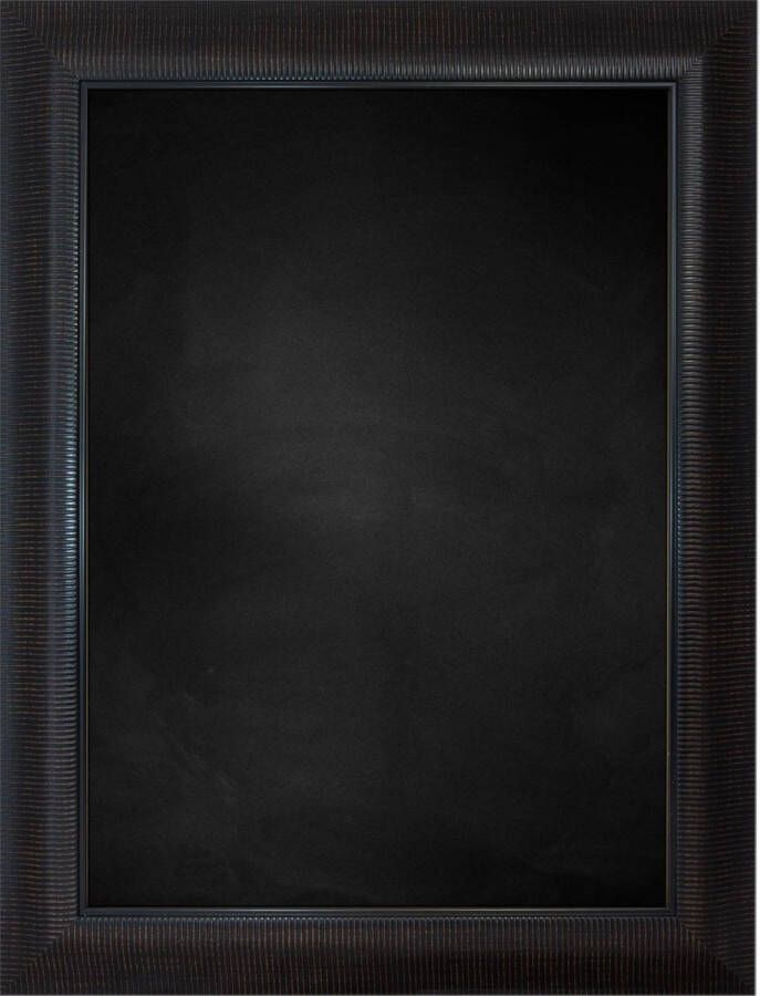 Zwart Krijtbord met Polystyrene Lijst Zwart 64 x 64 cm Lijstbreedte: 70 mm Gestreept