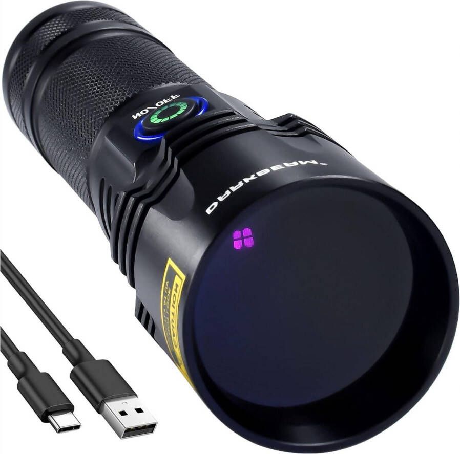 Zwart Licht UV Zaklamp 365nm 20W Hoog Vermogen Woods Lamp USB Oplaadbaar LED Ultraviolet Blacklight Detector voor Huisdier Urine Geocaching Bankbiljet Genezen Epoxy Resin 370nm