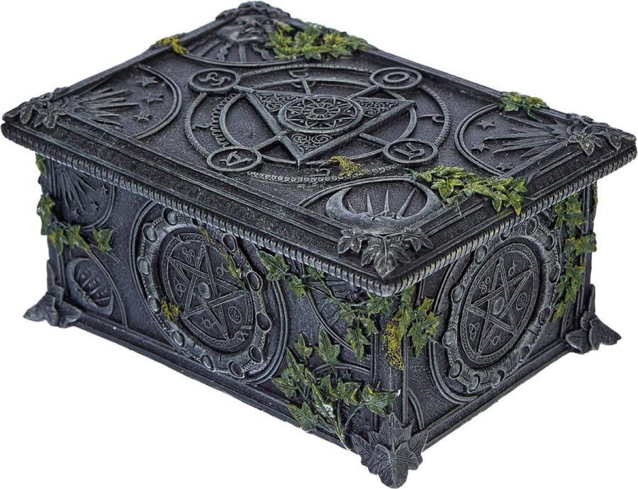 Zwarte 11cm Wiccan Pentagram Tarot Doosje Mystieke opbergkist