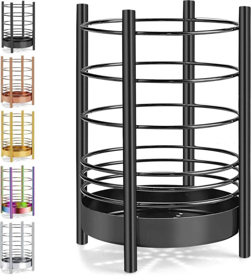 Zwarte Keukengerei Houder Voor Aanrecht Roestvrijstalen Gebruiksvoorwerpen Zwarte Titanium Gecoate Gebruiksvoorwerp Opberg Organizer Kookgerei Houder- Eenvoudige Reiniging (Zwart 7.4''x5.2'') ophangrek keukengerei