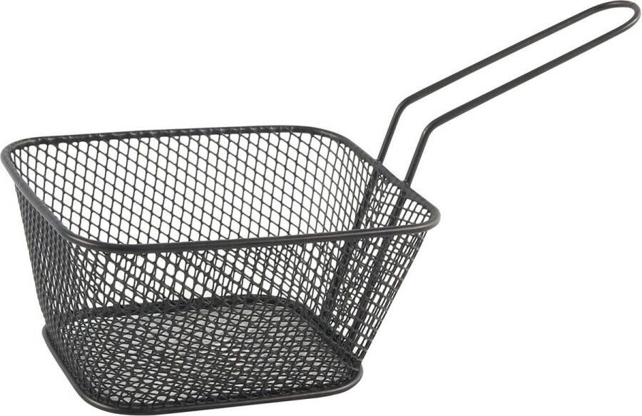 Zwarte patat snack serveermandjes frietmandjes 14 cm Tafeldecoratie Patat snack serveren in een mandje