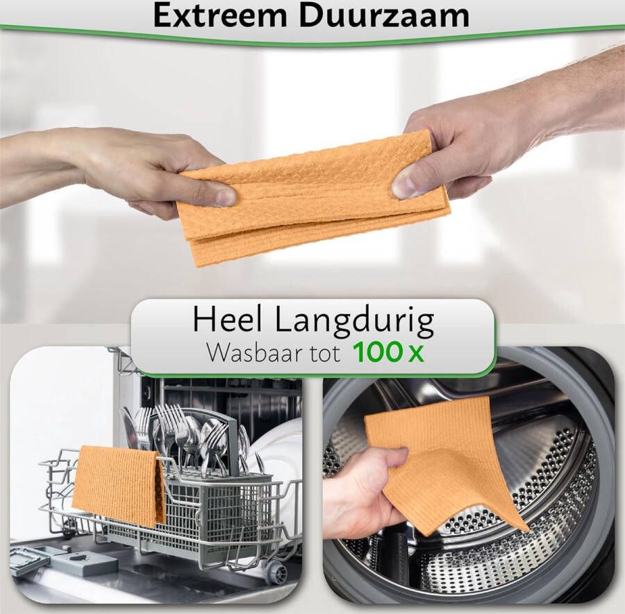 Zweedse vaatdoek Milieuvriendelijk & Duurzaam Biologisch afbreekbare Cellulose Sponsdoeken Absorberende Geurvrije Keuken Reinigingsdoek Herbruikbare Keuken Eco Sponge Vervangt Papieren Handdoek